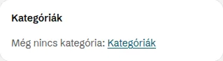 A Kategóriák kártya a termék adatlapján